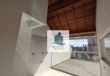 Cobertura com 2 dormitórios, 110 m² - venda por r$ 680.000,00 ou aluguel por r$ 5.401,01/mês - campestre - santo andré/sp