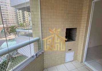 Apartamento 02 dormitórios - sacada com churrasqueira - piscina - 1 vaga - guilhermina - praia grande (sp)