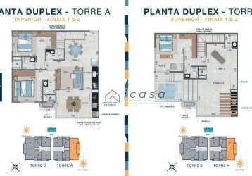 Apartamento duplex com 3 dormitórios à venda, 150 m² por r$ 765.000,00 - martim de sá - caraguatatuba/sp