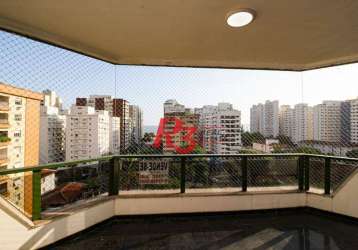 Apartamento, 400 m² - venda por r$ 3.500.000,00 ou aluguel por r$ 17.000,00/mês - embaré - santos/sp