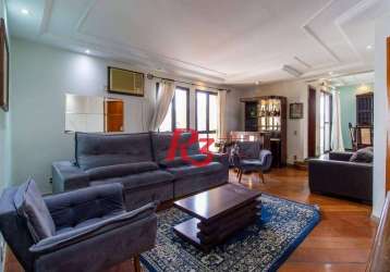 Apartamento com 4 dormitórios, 200 m² - venda por r$ 1.200.000,00 ou aluguel por r$ 7.013,00/mês - boqueirão - santos/sp