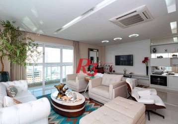 Apartamento à venda, 207 m² por r$ 2.500.000,00 - pompéia - santos/sp