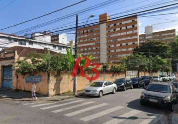 Terreno para alugar, 550 m² por r$ 15.000,00/mês - encruzilhada - santos/sp