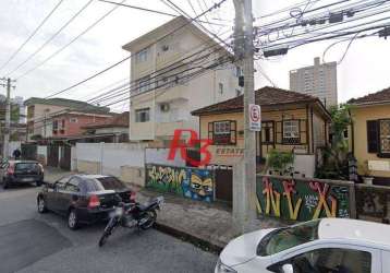 Terreno à venda, 213 m² por r$ 848.000,00 - campo grande - santos/sp