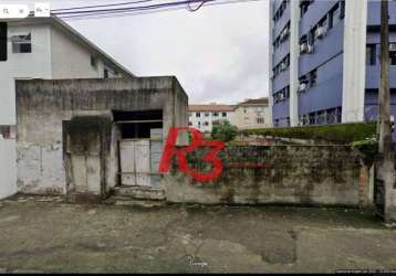 Terreno à venda, 625 m² por r$ 1.850.000,00 - macuco - santos/sp