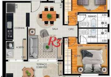 Apartamento à venda, 83 m² por r$ 1.090.212,62 - embaré - santos/sp