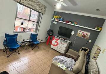 Kitnet com 1 dormitório, 32 m² - venda por r$ 240.000,00 ou aluguel por r$ 2.500,00/mês - aparecida - santos/sp