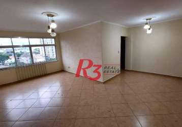 Apartamento com 2 dormitórios para alugar, 144 m² por r$ 4.500,00/mês - aparecida - santos/sp