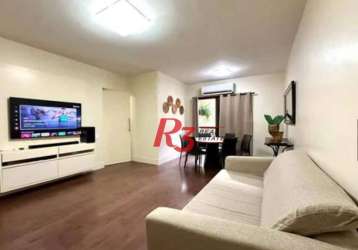 Apartamento com 2 dormitórios à venda, 100 m² por r$ 760.000 - gonzaga - santos/sp