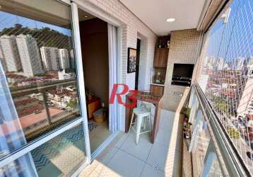 Apartamento à venda, 85 m² por r$ 920.000,00 - marapé - santos/sp