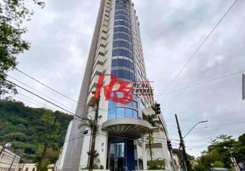 Andar corporativo para alugar, 217 m² por r$ 13.800,00/mês - marapé - santos/sp