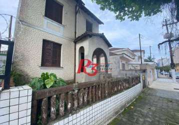 Casa com 3 dormitórios, 148 m² - venda por r$ 745.000,00 ou aluguel por r$ 6.031,25/mês - vila belmiro - santos/sp