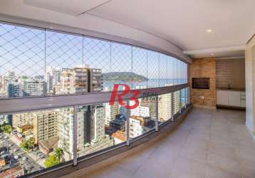 Apartamento, 204 m² - venda por r$ 3.300.000,00 ou aluguel por r$ 21.000,00/mês - boqueirão - santos/sp