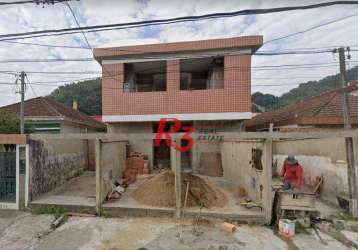 Casa sobreposta térrea com 2 dormitórios à venda, 60 m² - chico de paula - santos/sp