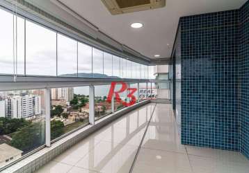 Apartamento, 255 m² - venda por r$ 4.670.000,00 ou aluguel por r$ 33.130,83/mês - aparecida - santos/sp