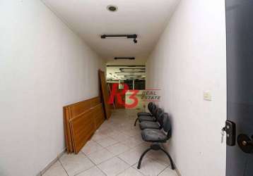 Sala para alugar, 300 m² por r$ 12.500,00/mês - centro - santos/sp