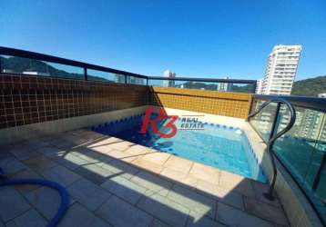 Cobertura duplex com 4 dormitórios à venda, 300 m² por r$ 1.900.000 - canto do forte - praia grande/sp