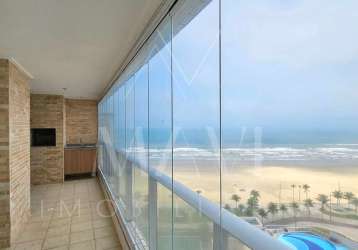 Apartamento 3 quartos com vista mar alto padrão em mirim, praia grande/sp