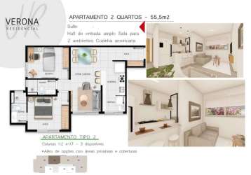 Apartamento com 2 quartos à venda, santa amélia