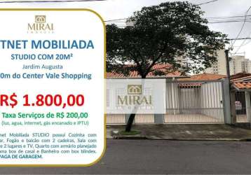 Kitnet com 1 dormitório para alugar, 30 m² por r$ 2.000,00/mês - jardim augusta - são josé dos campos/sp