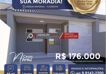 Casa 2 dormitórios para venda em floresta, jardim imperial ii, 2 dormitórios, 1 banheiro, 1 vaga