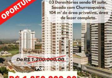 Apartamento com 3 dormitórios à venda, 104 m² por r$ 1.050.000,00 - guanabara parque boulevard - londrina/pr