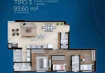 Apartamento com 3 dormitórios à venda, 93 m² por r$ 1.290.000 - fazenda - itajaí/sc