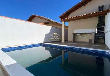 Sua casa dos sonhos em itanhaém! com piscina churrasqueira r$309.000 mil!!
