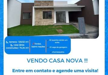 Vendo linda casa nova !!!