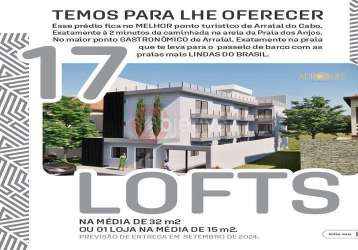 Lofts a venda a 200 metros da praia dos anjos - arraial do cabo