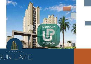 Apartamento com 2 dormitórios à venda, 49 m² por r$ 286.000 - residencial sun lake - sorocaba/sp