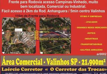 Área comercial venda em valinhos sp, otima para atacadista, consessionárias veículos, logistica.