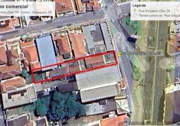 Terreno comercial à venda na rua gonçalves dias, 03, centro, araraquara, 325 m2 por r$ 690.000