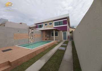 Casa duplex com 4 quartos, piscina e área gourmet a venda no bairro ouro verde em rio das ostras rj