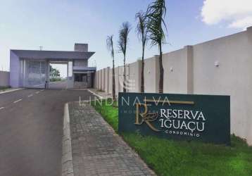 Terreno à venda no cond. reserva do iguaçu com 661 m2