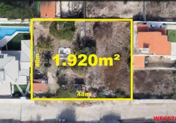 Terreno bairro dunas: 48 metros de frente por 40 metros de fundos no total de 1.920m²