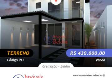 Terreno de 168 m² para venda na cremação