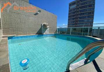 Cobertura 3 suítes com piscina à venda, campo da aviação - praia grande.