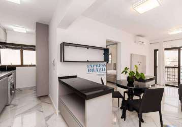 Apartamento mobiliado com 1 quarto, 42m² - aluguel por r$ 6.000/mês no itaim biibi, são paulo/sp