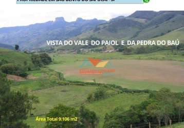 Terreno à venda, 9106 m² por r$ 750.000,00 - quilombo - são bento do sapucaí/sp