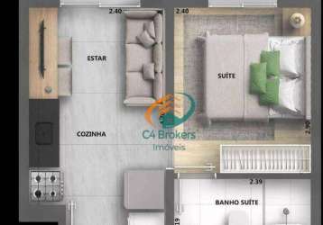 Studio com 1 dormitório à venda, 24 m² por r$ 195.000,00 - vila guilherme - são paulo/sp