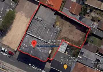 Terreno à venda na rua quinze de novembro, 951, centro, são josé dos pinhais, 1170 m2 por r$ 3.500.000