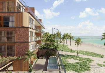 Apartamentos pé na areia e vista panorâmica para areia vermelha na praia de camboinha.- ap1558