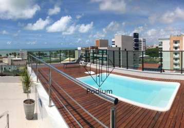 Flat mobiliado com vista  mar a 220m da praia de intermares -  fl0519