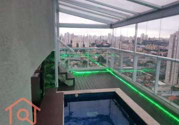 Cobertura com 4 dormitórios à venda, 243 m² por r$ 3.800.000,00 - ipiranga - são paulo/sp