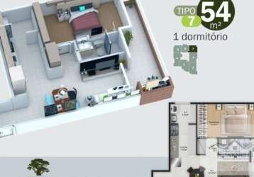 More na beira do mar! apartamento novo com 1 dormitório e lazer completo