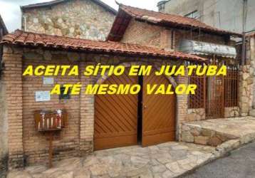 Troco por sítio juatuba casa com 2 moradias vale do jatobá bh