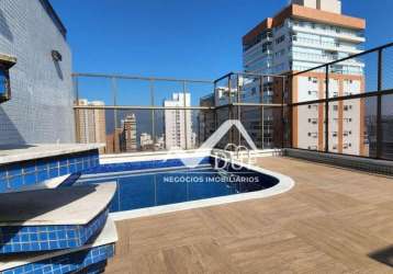 Cobertura com 4 quartos com vista mar, à venda, 350 m² por r$ 4.000.000 - embaré - santos/sp