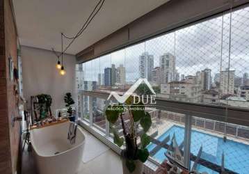 Apartamento com 3 dormitórios à venda, 159 m² por r$ 2.100.000,00 - embaré - santos/sp