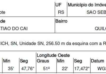 Oportunidade única em sao sebastiao do cai - rs | tipo: terreno | negociação: venda online  | situação: imóvel